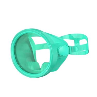Imagem de menolana Máscara de mergulho com snorkel, óculos de mergulho sem embaçamento, oval de silicone e vidro, equipamento de confortável, óculos subaquáticos, ângulo, Verde Fluorescente