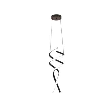 Imagem de Taschibra Pendente LED Seul, 30W, 3000K, 1800 Lúmens, Preto, Design Espiral