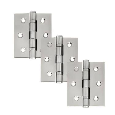 Imagem de Dobradiça Para Porta Haga 3.1/2 Com Rolamento Embutir 60kg Inox 304 Com 3 Peças