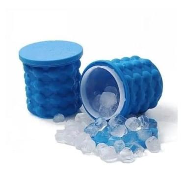 Imagem de Forma de Gelo em Silicone com Câmara Dupla, 120 Cubos, 13 x 12 cm, Azul