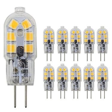 Imagem de Lâmpadas de LED G4 Base Bi-Pin G4 1,5W (equivalente à lâmpada halógena de 20W) Lâmpadas de LED branco quente 3000K 12V para teto paisagem sob iluminação de disco balcão, pacote com 10, capa transparente