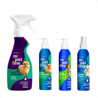 Imagem de Mypetone Kit Higiene Pet, Banho a Seco 500mL, Limpa Lágrimas 100mL, Limpa Orelhas 100g, Limpa Patas 120mL
