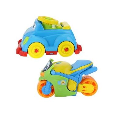 Imagem de Mini Racers Conjunto de Brinquedos, Carrinho e Moto com Efeitos Sonoros, 23 cm x 18 cm x 13 cm