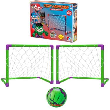Imagem de Kit Golzinhos Infantil 2 Traves e Bolinha Futebol Macia Huk