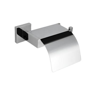 Imagem de Conjunto de acessórios para banheiro em aço inoxidável cromado - Inclui toalheiro, barra de toalha, porta-lenços e gancho para roupão para decoração de banheiro (suporte de papel B)