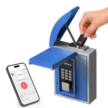 Imagem de Suporte de parede SAFEKey Lock Box com compartimento para chave, cofre digital inteligente, OTP/APP Bluetooth/Wi-Fi/código fixo/desbloqueio de chave, armazenamento de segurança seguro para chaves para