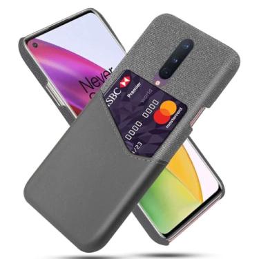 Imagem de Capa para Oneplus 8,Tela e tampa de couro PU,Antideslizante,360°cobertura completa à prova de choque com 1 slot de cartão atrás,Prevenção de queda-Gray