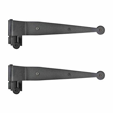 Imagem de Renovators Supply Manufacturing Dobradiça de alça de pintle Offset Lift Off 28 cm, ferro forjado preto, 6,35 cm, dobradiças de porta e portão com pacote de 2 peças