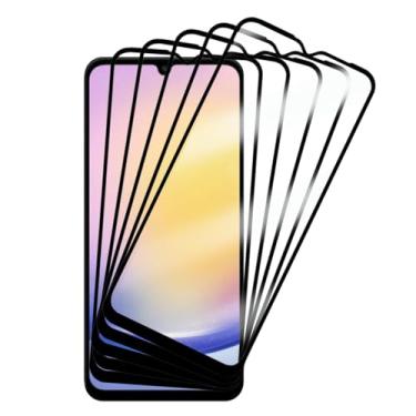 Imagem de Kit 5 Películas de Vidro 3D para Samsung Galaxy A25, Proteção Anti-impacto, Cobertura Total da Tela, Transparente