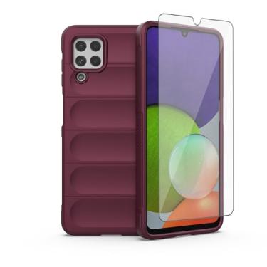 Imagem de Asuwish Capa de celular para Samsung Galaxy A22 4G 6,4 polegadas com protetor de tela de vidro temperado e TPU fina, à prova de choque, capa protetora de silicone acessórios M32 M22 F22 A 22 22A G4