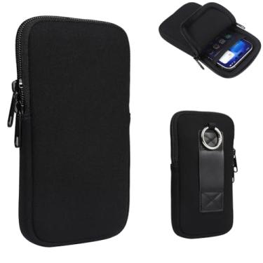 Imagem de Bolsa de neoprene à prova de choque capa para celular com zíper carteira coldre para cinto para iPhone 16 15 Pro 14 13 12 11 Pro iPhone 13 Mini 12 Mini SE X 8 Galaxy S24 S23 S22 A10e Google Pixel 5 4a