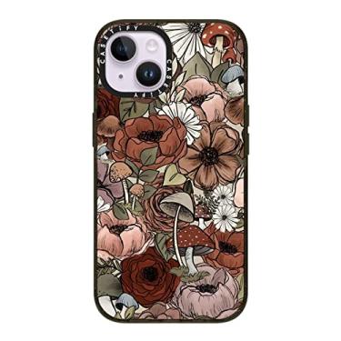 Imagem de CASETiFY Capa Impact para iPhone 14 [4X testada contra quedas de grau militar/proteção contra quedas de 2,5 m/compatível com Magsafe] - Florais florestais por KT's Canvases - Preto brilhante