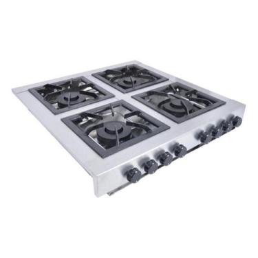 Imagem de Fogão Gás Industrial Embutir 4 Bocas Inox Qu Duplo Bp 30X30C - Araceba