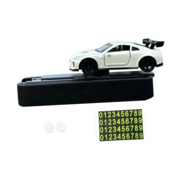 Imagem de YIJU Acessórios automotivos modelo de carro 1/64 com placa de estacionamento temporária, decoração universal e dinâmica para console central, Branco