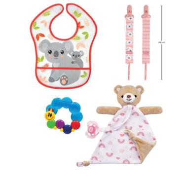 Imagem de Kit da Buba Naninha Ursinho Babador Com Bolso Predendor e Mordedor