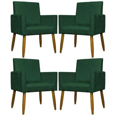 Imagem de Kit 4 Poltronas Decorativa Para Sala Recepção Consultório Escritório Mari Suede