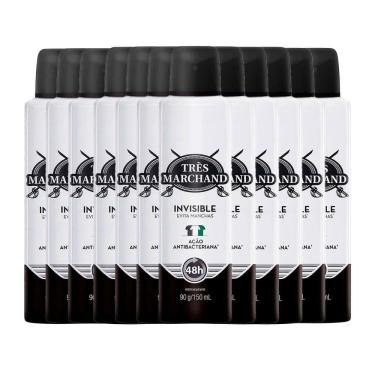 Imagem de Kit Desodorante Aerossol Très Marchand Invisible 150ml - 12 Unidades