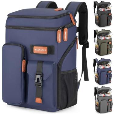 Imagem de Mochila térmica térmica, 33 latas, multifuncional, dupla plataforma, à prova de vazamento, com alça de esterno, mochila leve para viagem, acampamento, praia, gelo, para homens e mulheres