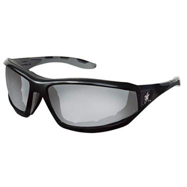 Imagem de MCR Safety Vidro de segurança da série RP2, interior - lente espelhada transparente Max36 antiembaçamento, moldura preta, junta de espuma removível, classificação ANSI Z87+, tiro, proteção contra