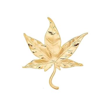 Imagem de Broche de folha de bordo para mulheres homens ouro prata vintage outono folha lapela broche elegante declaração floral joia para cachecol xaile Ação de Graças casamento noivado outono festival festa