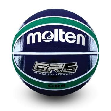 Imagem de Bola de Basquete Molten de Borracha Premium BGRX T6, Azul, Verde, 6