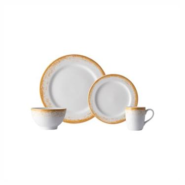 Imagem de Serviço de 16 peças com Bowl e Caneca em Porcelana, Decoração Névoa Mostarda, Porcelana Schmidt