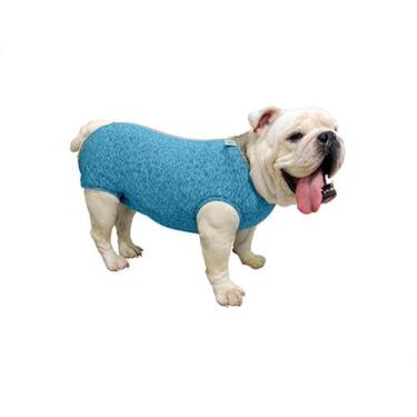 Imagem de Roupa Protetora Pós Cirúrgica Buldogue Inglês Pet Med P, Azul