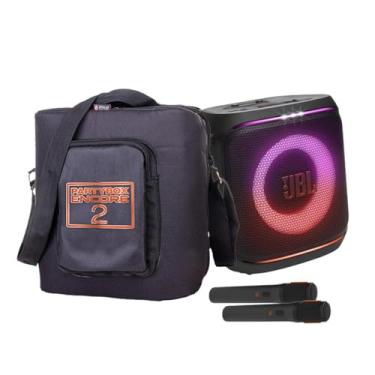 Imagem de Case Bolsa Bag Bisbel Compatível com J b l Partybox Encore 2 Bolso P/Microfones Acolchoada Premium