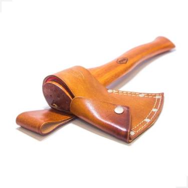 Imagem de Machadinha Multiuso - Ferramenta Resistente com Bainha de Couro Marrom