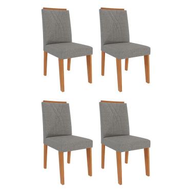 Imagem de Conjunto 4 Cadeiras Nicole - Cimol Móveis Cinamomo/Linho Grafite