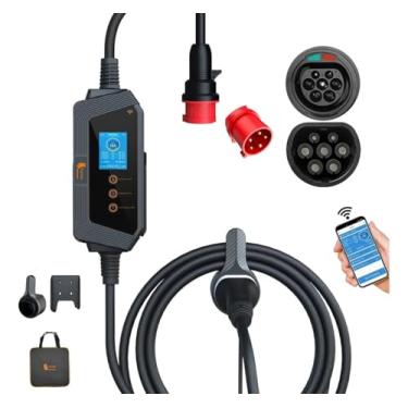 Imagem de Type2-11KW Carregador Carro Elétrico Portátil 11kw 3p 16a Tipo2 Com App