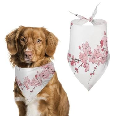 Imagem de Cachecol de poliéster triangular estampado Cherry Blossoms Tree Zen - Tamanho único (70 x 30 cm)