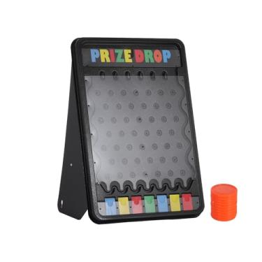 Imagem de iElyiEsy 31"x21" Exciting Tabletop Prize Drop Plinko Board Game with Foldable Stand and 8 Customizable Playing Pucks - Perfect for Carnival, Tradeshow & Party Fun