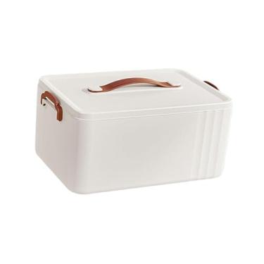 Imagem de FashionCha Caixa médica portátil, recipiente prático, elegante, à prova de poeira, estojo de primeiros socorros vazio com alça para viagem, carro, uso familiar e, 1 Camada