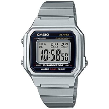 Imagem de Casio Relógio masculino B650WD-1ACF com mostrador digital clássico, quartzo, prata, Prata/preto, One Size, B650WD-1ACF