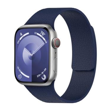 Imagem de Pulseira de silicone magnética compatível com Apple Watch séries 11, 10, 9, 8, 7, 6, 5, 4, 3, 2 e 1 SE, 38 mm, 40 mm, 40 mm, 40 mm, 41 mm, 44 mm, 46 mm, 49 mm, feminina, masculina, macia e impermeável