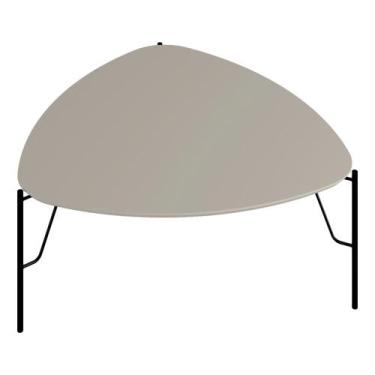 Imagem de Mesa de Centro Para Sala de Estar Baixa Pés Industrial Preto Alef I03 