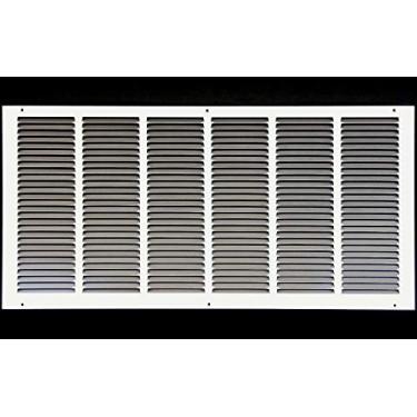 Imagem de Grelha de retorno de ar de 76,2 x 40,64 cm - Parede lateral e teto - Difusor de cobertura de duto de ventilação HVAC - Branco [Dimensões externas: 80 cm L X 45 cm A]