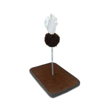 Imagem de Arranhador São Benedito Pet Cat Base Carpete e Mola Marrom