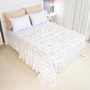 Imagem de Lençol Casal Sem Elástico Malha Estampada 100% Algodão Para Se Cobrir 2,20 x 2,20m Toque Macio, Conforto e Durabilidade Cozzilar (Modelo 4)