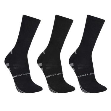 Imagem de Kit Meia New Balance c/ 3 Pares Masculina, Preto, 39/42