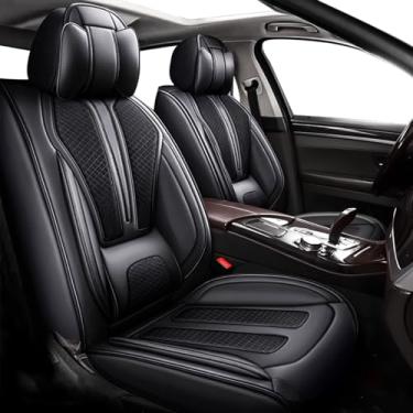 Imagem de TTX LIGHTING Capas Para Assento De Carro, Conjunto Completo, Ideal Kia Sportage 2007-2024 2025, Respirável E À Prova D'Água, Em Couro Sintético, Antiderrapante, Compatível Com 5 Airbags (Preto, Asse