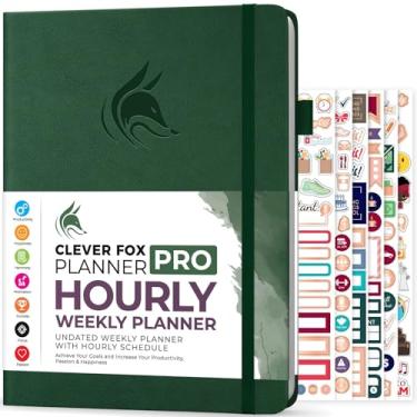 Imagem de Clever Fox Agenda Planner PRO – Planejador de vida semanal e mensal sem data com horários, agenda de compromissos e organizador diário, A4 (verde floresta)
