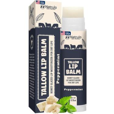 Imagem de Bálsamo labial Natrulo Beef Tallow com hidratante hidratante de cera d