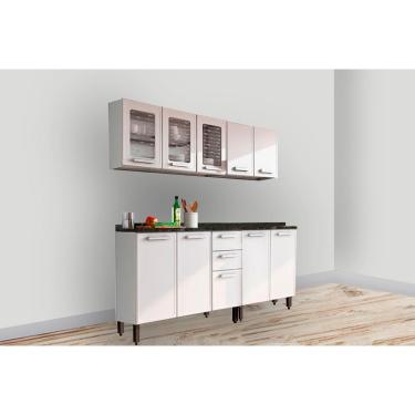 Imagem de Cozinha Completa Gourmet 4 Peças (2Aéreos+2Balcões) C4P71 Branco - Bertolini