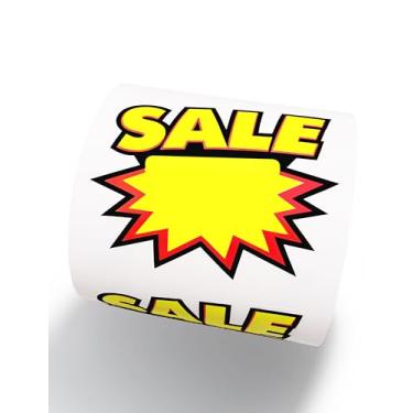 Imagem de 500 peças adesivos de venda de letreiro Starburst 10 x 7,6 cm, autoadesivos, etiquetas de preço em branco, adesivos graváveis, removíveis, à prova d'água, para garagem, varejo, negócios, estilo03