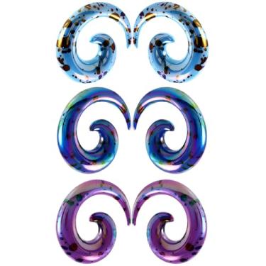 Imagem de 1 CONJUNTO 2 mm (12 G) alargadores de acrílico espiral caracol alargador de orelha alargador calibres alongamento espiral orelhas túneis brincos alargadores piercings corporais joias mulheres homens