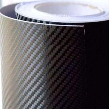 Imagem de Envelopamento Fibra Carbono Preto 1mx30cm Para Coluna Carro - Imprimax