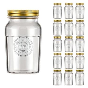 Imagem de Pote de Vidro 1L Americano Cereal Retro Vintage Bolacha 15Un - NADIR F