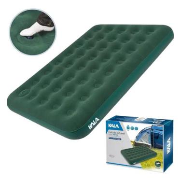 Imagem de Colchão Inflável De Ar Casal Inflador De Pé Camping Kala Cor Verde, Ca